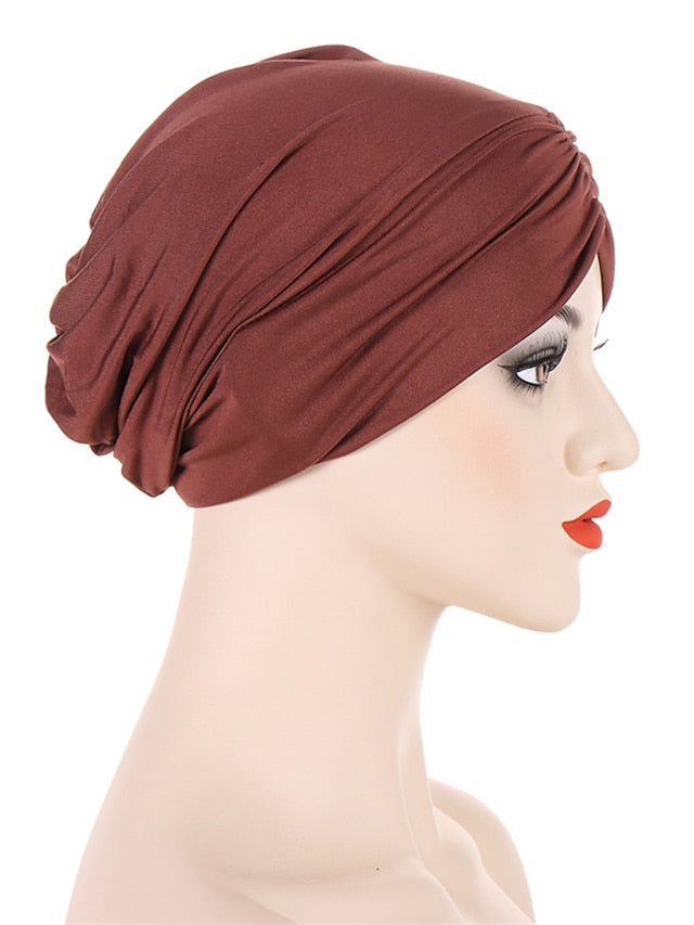 Bohemian Hijab Caps Women Stretchy Hijab Scarf Solid Colors Muslim Hijab Headscarf Turban Hat Muslim Scarf Crinkle Hijab New - LuckyFash™