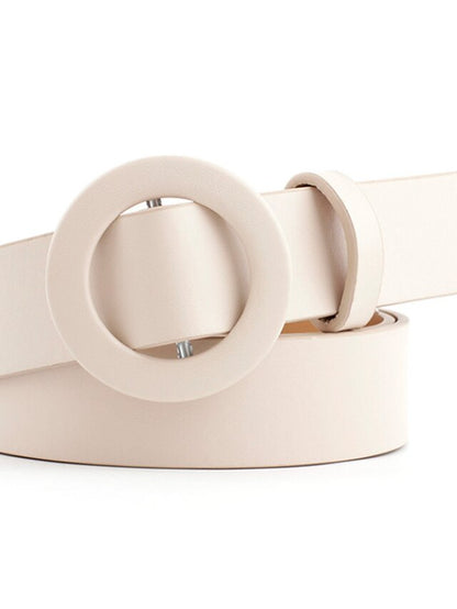 Unisex PU Buckle Belt PU Leather Sliding Buckle O-ring Casual Classic Party Daily White Black Pink Red for Women - LuckyFash™