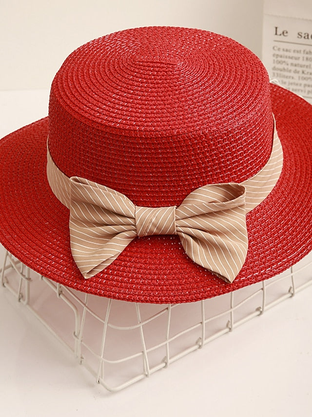 Women's Sun Hat Straw Hat Daily Holiday Straw Vacation Casual Beach Sunscreen Casual / Daily 1 pcs - LuckyFash™