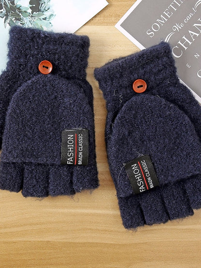 Men's Women's Fingerless Gloves Warm Winter Gloves Gift Daily Letter Polyester Acrylic Fibers Simple Warm 1 Pair - LuckyFash™
