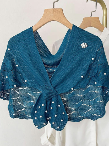 Casual Knitted Fake Collars for Women's Hollow Out Blouse Tops Shoulder Wraps Shawls Detachable False Collar Windproof Shawl - LuckyFash™