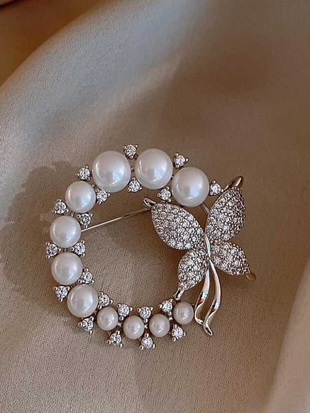 Women's Brooches Retro Butterfly Luxury Sweet Brooch Jewelry Silver Gold Bowknot For Office Daily Prom Date Beach - LuckyFash™