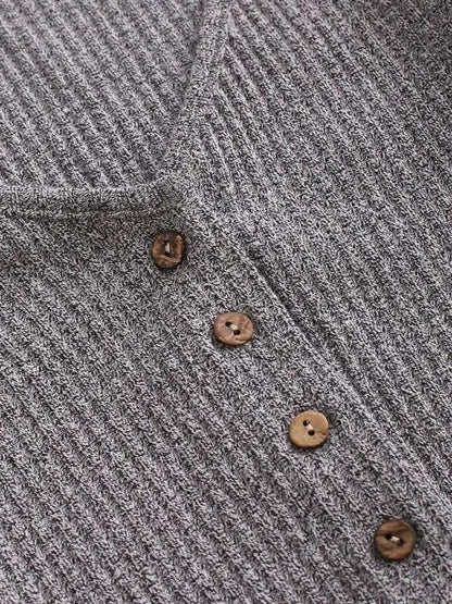 Knit Voluminous Sleeve Cropped Cardigan - LuckyFash™