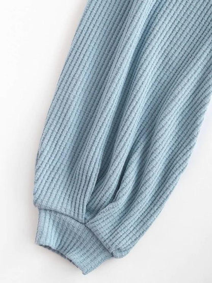 Knit Voluminous Sleeve Cropped Cardigan - LuckyFash™
