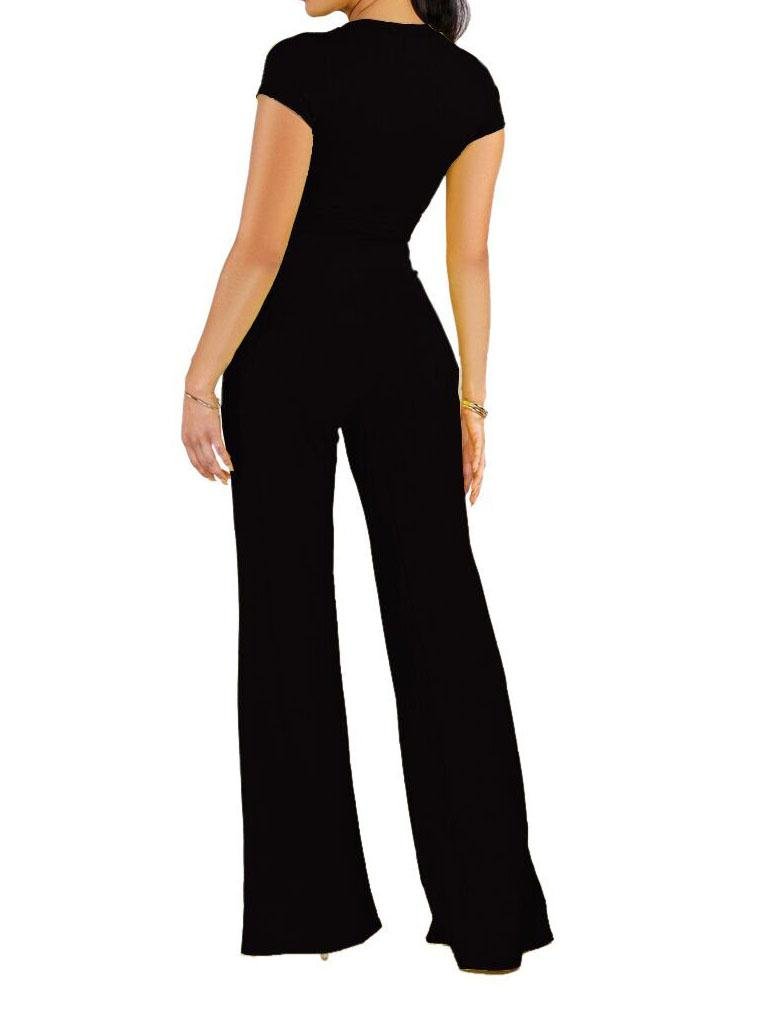 Knot Front Crop Top & Wide Leg Pants Set - LuckyFash™