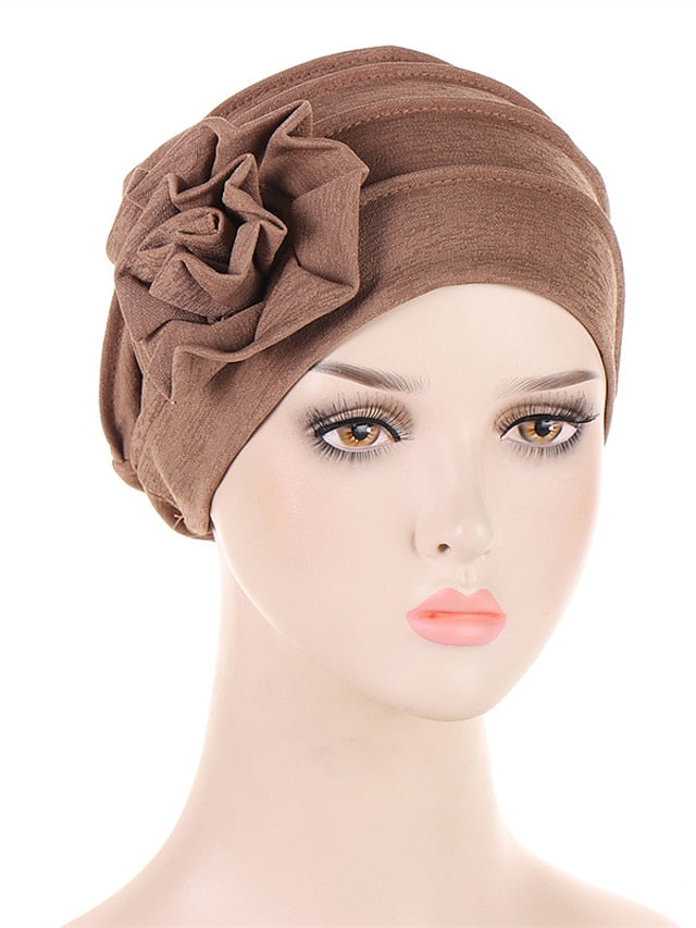 Women's Hats Spring Summer Flower Beanie Hat Muslim Stretch Turban Hat Hair Care Headwear Hijib Cap - LuckyFash™