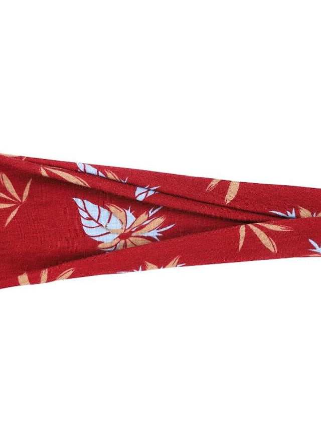 europe and the united states cross-border fashion sports hairband yoga bundle sweat-absorbing headband new ladies wide-brimmed printed headwear - LuckyFash™