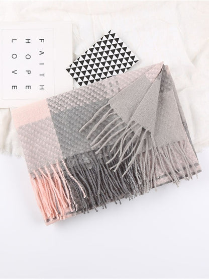 Women's Women's Shawls & Wraps Christmas Street Dailywear Camel Blue Pink Scarf Plaid - LuckyFash™