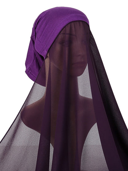 Muslim Women Hijabs Chiffon Shawl Head Scarf Islamic Ramadan Prayer Headwraps Bandage Adjustable Musulman Femme Veil - LuckyFash™