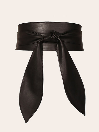 Women's Corset Belt PU Leather Buckle Free Knot Decor Casual Classic Party Daily Black Coffee - LuckyFash™