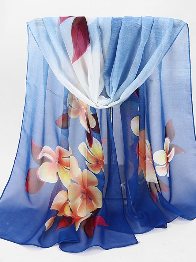 Women'S Spring And Summer Printed Chiffon Scarf Scarf Shawl Small Gauze Scarf - LuckyFash™