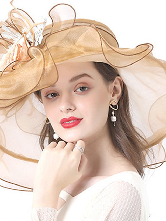 Women's Hat Bucket Hat Sun Hat Green Blue Gold Party Outdoor Dailywear Floral Floral Portable Windproof Comfort - LuckyFash™