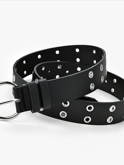 Women's Unisex PU Buckle Belt PU Leather O-ring Buckle Eyelet Casual Classic Party Daily Black Brown Coffee - LuckyFash™