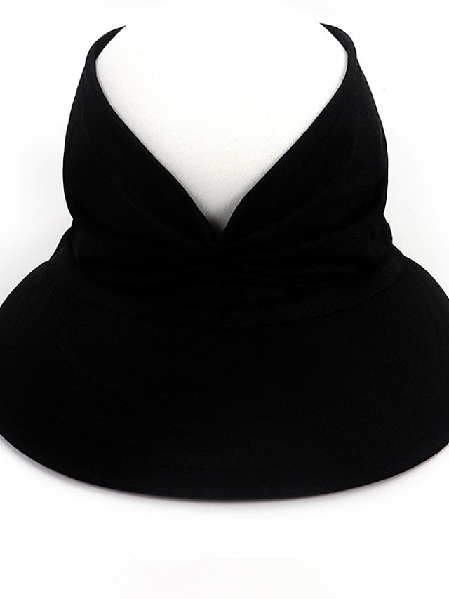 Women's Sun Hat Floppy Hat Outdoor Daily Crystal / Rhinestone Solid / Plain Color Polyester Boho Casual Casual / Daily 1 pcs - LuckyFash™