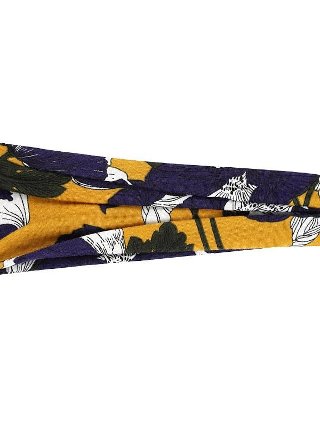 europe and the united states cross-border fashion sports hairband yoga bundle sweat-absorbing headband new ladies wide-brimmed printed headwear - LuckyFash™