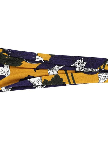 europe and the united states cross-border fashion sports hairband yoga bundle sweat-absorbing headband new ladies wide-brimmed printed headwear - LuckyFash™