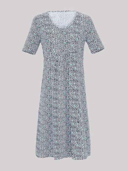 Ladies Floral Print Scoop Neck Mini Dresses - LuckyFash™