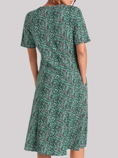 Ladies Floral Print Scoop Neck Mini Dresses - LuckyFash™