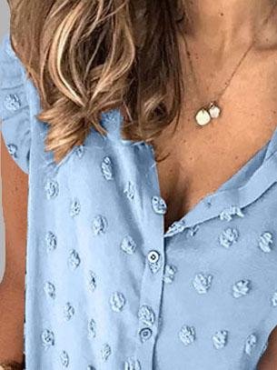 Lapel Sleeveless Solid Color Button Blouses - LuckyFash™