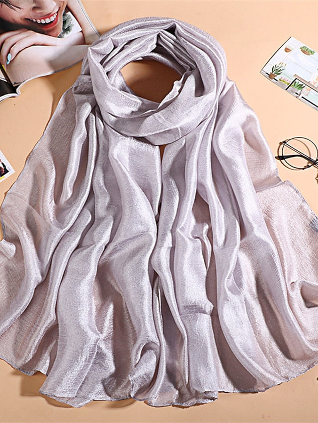 Simple Women Fashion Scarf Plain Solid Shawls Scarves Summer Lady Bandanas Foulard Hijab Party Gift - LuckyFash™