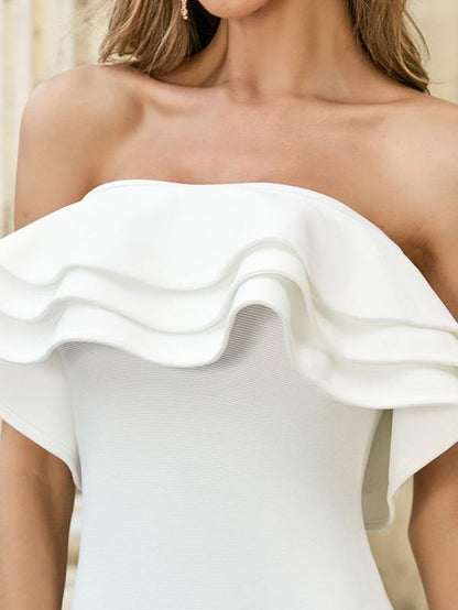Layered Ruffle Trim Bandage Dress - LuckyFash™