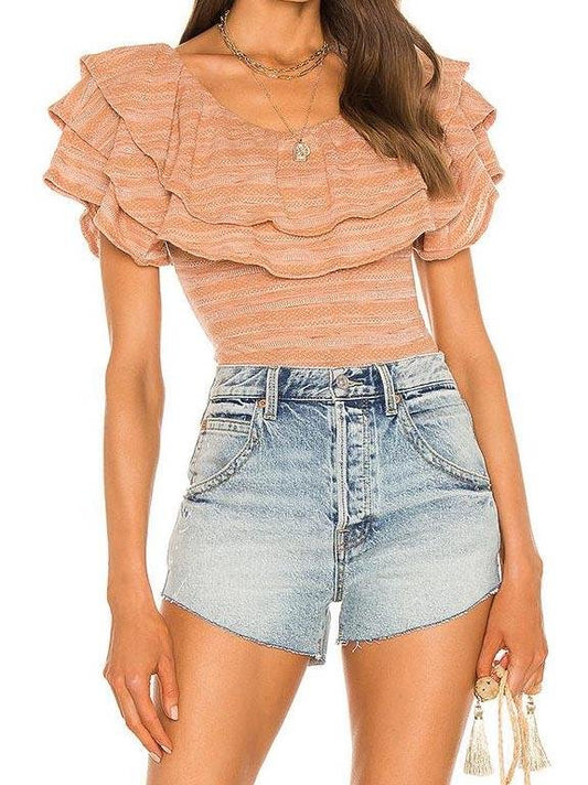 Layered Ruffles Collar Slim Blouse - LuckyFash™