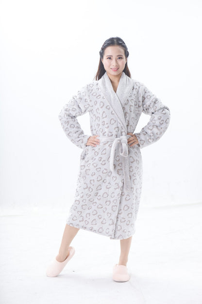 Lazy Sunday Fuzzy Animal Print Ivory Robe - LuckyFash™