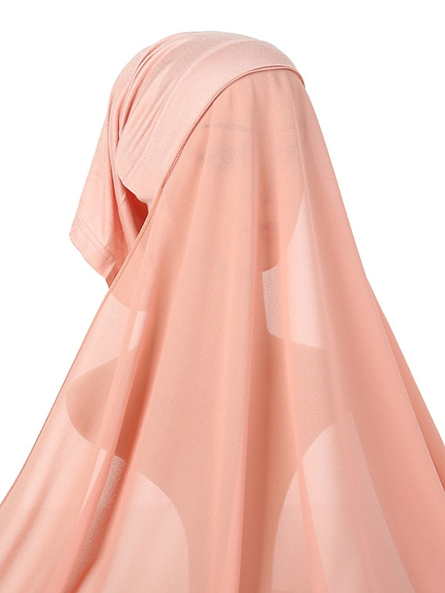 Muslim Women Hijabs Chiffon Shawl Head Scarf Islamic Ramadan Prayer Headwraps Bandage Adjustable Musulman Femme Veil - LuckyFash™