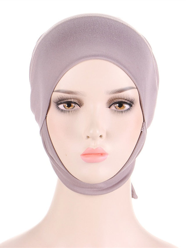 Soft Adjustable Inner Hijab Caps Muslim Stretch Tie Back Jersey Cap Islamic Underscarf Bonnet Female Headscarf Headwrap Arab Turban - LuckyFash™
