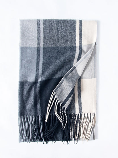 Women's Women's Shawls & Wraps Outdoor Dailywear Holiday Black Red Blue Scarf Plaid - LuckyFash™