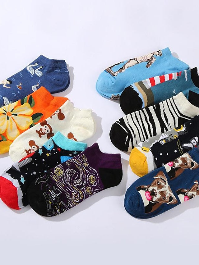 Women's Anckle Socks Low Cut Socks Outdoor Office Work Animal Patterned Spandex Nylon Cotton Basic Casual Classic 1 Pair - LuckyFash™