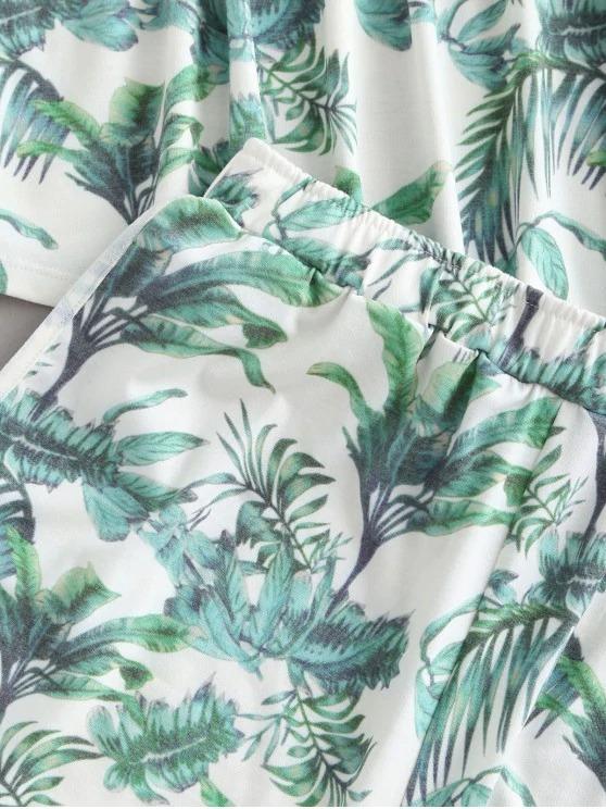 Leaves Print Lounge Two Piece Set - LuckyFash™