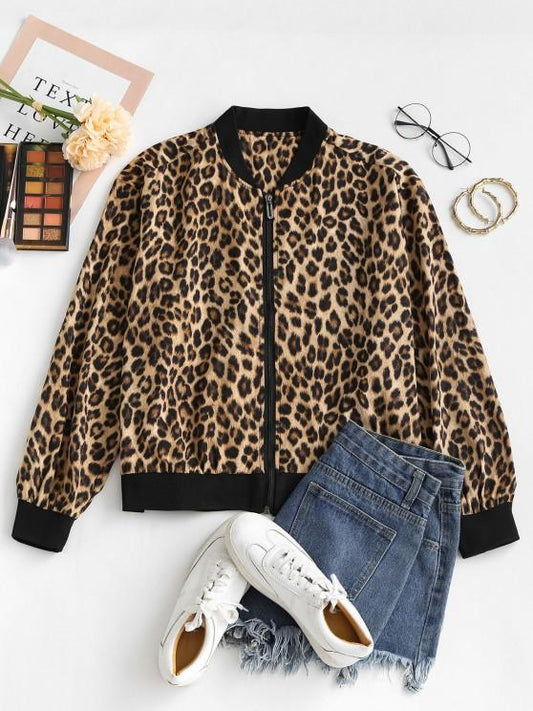 Leopard Animal Print Zip Up Jacket - LuckyFash™