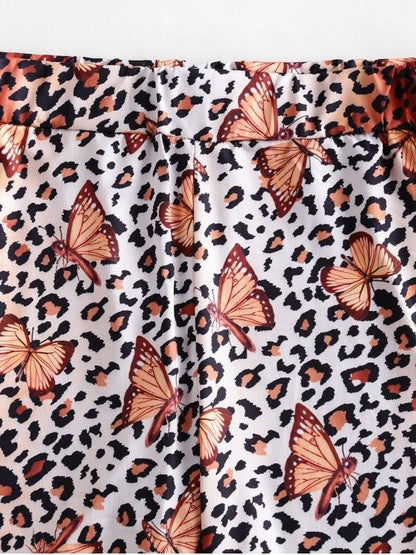 Leopard Butterfly High Waisted Biker Shorts - LuckyFash™