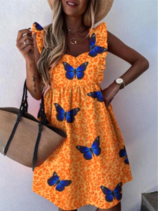 Leopard & Butterfly Print Dress - LuckyFash™