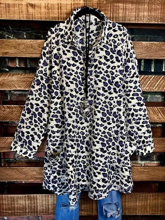 Leopard Casual Long Sleeve Shirts & Tops - LuckyFash™
