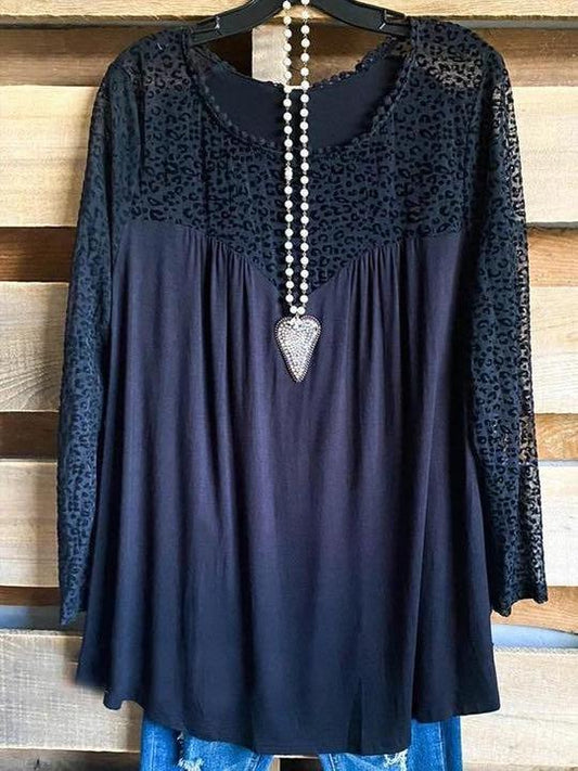 Leopard Casual Shift Cotton-Blend Shirts & Tops - LuckyFash™