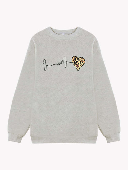 Leopard Heart Thermal Lined Sweatshirt - LuckyFash™
