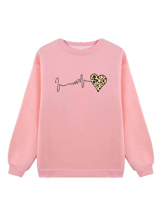 Leopard Heart Thermal Lined Sweatshirt - LuckyFash™