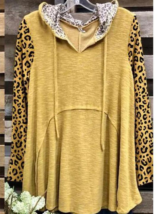 Leopard Hoodie Casual Shirts & Tops - LuckyFash™