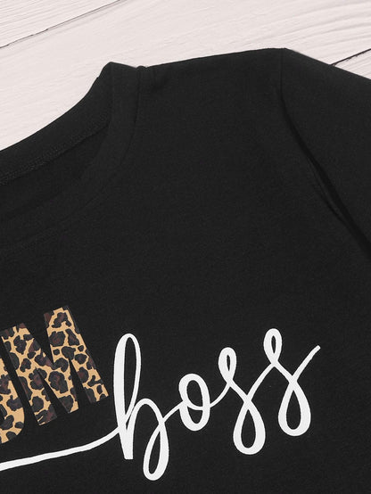 Leopard & Letter Graphic Tee - LuckyFash™