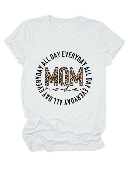 Leopard Letter Print Cute Pullover T-shirt - LuckyFash™