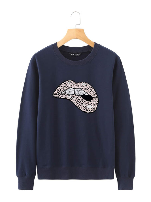 Leopard Mouth Print Sweatshirt - LuckyFash™