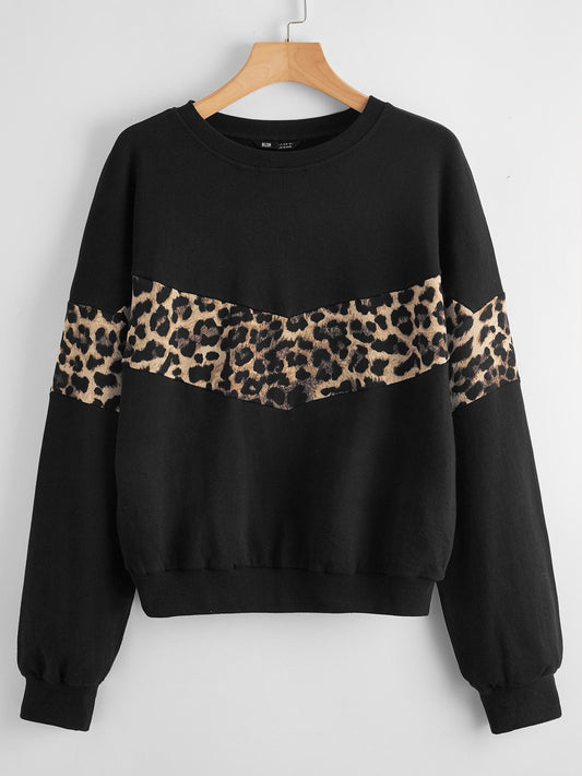 Leopard Panel Pullover - LuckyFash™