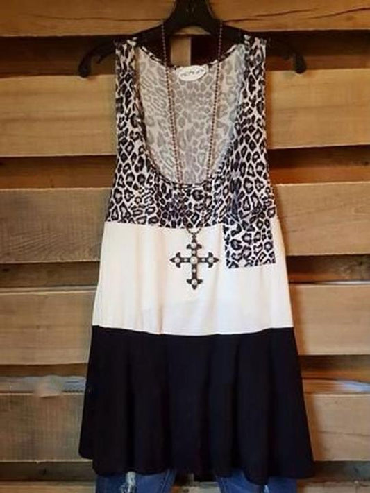 Leopard patchwork vest - LuckyFash™