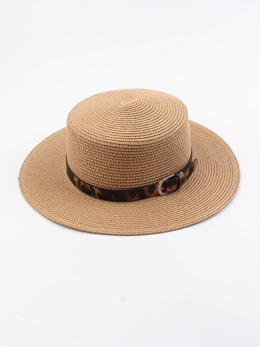 Leopard Pattern Band Decor Straw Hat - LuckyFash™