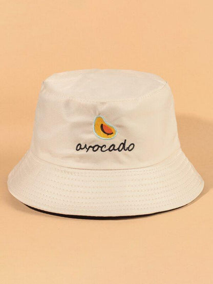 Avocado Tag Letter Embroidered Bucket Hat - LuckyFash™