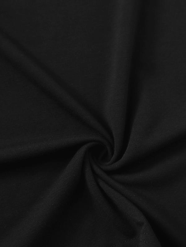 Black Letter Graphic Short Sleeve Tee - LuckyFash™