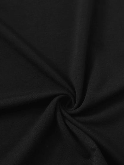 Black Letter Graphic Short Sleeve Tee - LuckyFash™