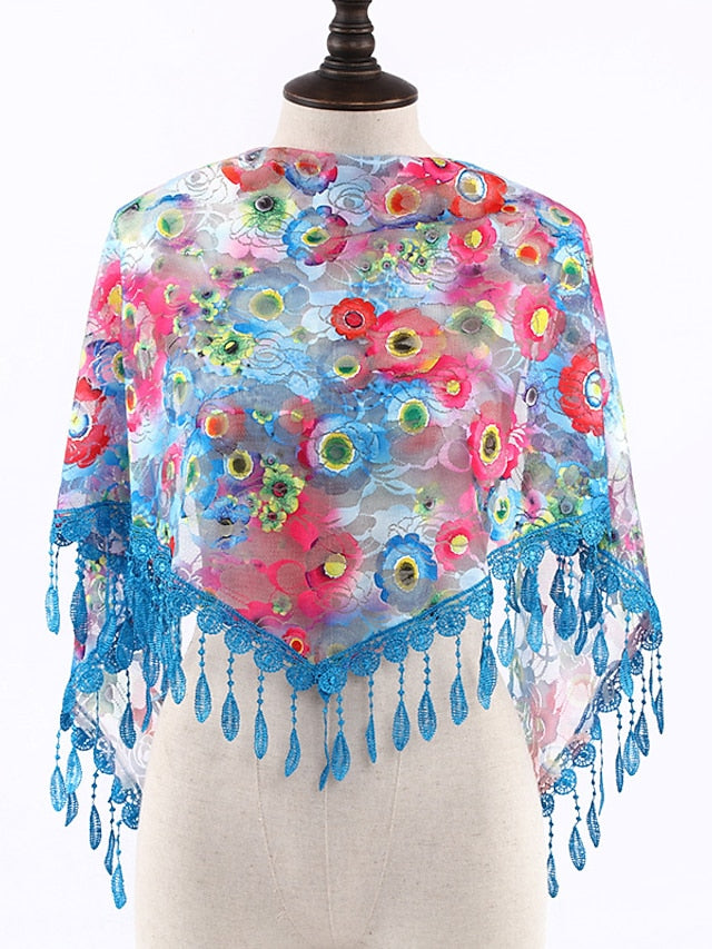 Women's Bandana Hair Scarf Scarves Gift Daily Holiday Flowers Chiffon Casual Bohemia Sunscreen 1 PC - LuckyFash™